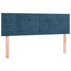 vidaXL Cabeceros 2 unidades terciopelo azul oscuro 72x5x78/88 cm