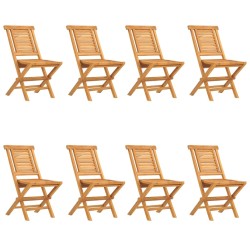 vidaXL Sillas de jardín plegables 8 uds madera maciza teca 47x63x90 cm