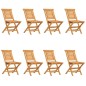 vidaXL Sillas de jardín plegables 8 uds madera maciza teca 47x63x90 cm
