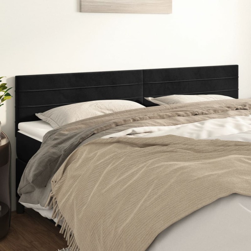 vidaXL Cabeceros 2 unidades de terciopelo negro 90x5x78/88 cm vidaXL Cabeceros 2 unidades de terciopelo negro 90x5x78/88 cm