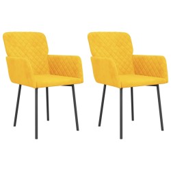 vidaXL Sillas de comedor 2 unidades terciopelo amarillo