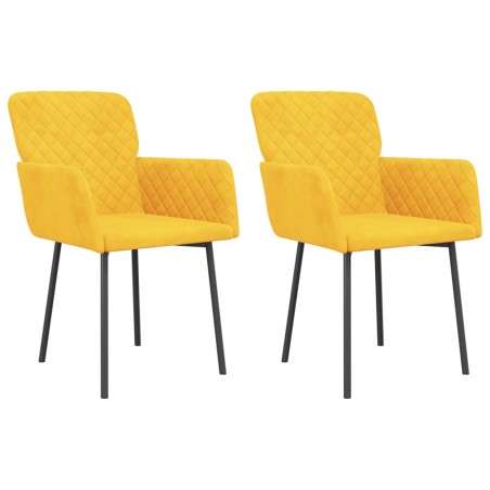 vidaXL Sillas de comedor 2 unidades terciopelo amarillo