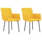 vidaXL Sillas de comedor 2 unidades terciopelo amarillo vidaXL Sillas de comedor 2 unidades terciopelo amarillo