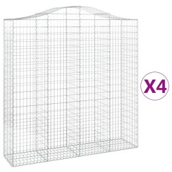 vidaXL Cestas de gaviones 4 uds forma de arco hierro 200x50x200/220 cm