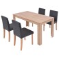 vidaXL Sillas y mesa comedor 5 piezas roble y cuero artificial negro vidaXL Sillas y mesa comedor 5 piezas roble y cuero artificial negro