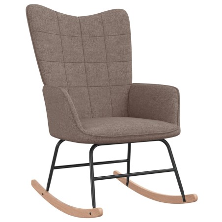 vidaXL Silla mecedora de tela gris taupe