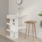 vidaXL Mesa bar con estante aglomerado blanco brillo 100x50x101,5 cm vidaXL Mesa bar con estante aglomerado blanco brillo 100x50x101,5 cm