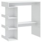 vidaXL Mesa bar con estante aglomerado blanco brillo 100x50x101,5 cm vidaXL Mesa bar con estante aglomerado blanco brillo 100x50x101,5 cm