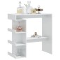 vidaXL Mesa bar con estante aglomerado blanco brillo 100x50x101,5 cm vidaXL Mesa bar con estante aglomerado blanco brillo 100x50x101,5 cm