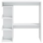 vidaXL Mesa bar con estante aglomerado blanco brillo 100x50x101,5 cm vidaXL Mesa bar con estante aglomerado blanco brillo 100x50x101,5 cm