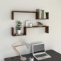 vidaXL Estantes de pared 2 uds contrachapado roble ahumado 100x15x20cm vidaXL Estantes de pared 2 uds contrachapado roble ahumado 100x15x20cm