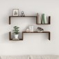 vidaXL Estantes de pared 2 uds contrachapado roble ahumado 100x15x20cm vidaXL Estantes de pared 2 uds contrachapado roble ahumado 100x15x20cm