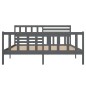 vidaXL Estructura de cama de madera maciza gris 140x190 cm vidaXL Estructura de cama de madera maciza gris 140x190 cm