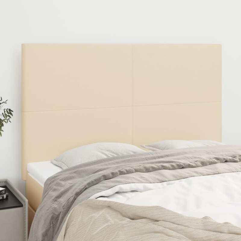 vidaXL Cabeceros 4 unidades tela color crema 72x5x78/88 cm vidaXL Cabeceros 4 unidades tela color crema 72x5x78/88 cm