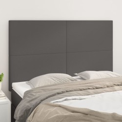 vidaXL Cabeceros 4 unidades cuero sintético gris 72x5x78/88 cm