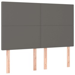 vidaXL Cabeceros 4 unidades cuero sintético gris 72x5x78/88 cm