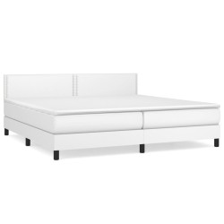 vidaXL Cama box spring con colchón cuero sintético blanco 200x200 cm