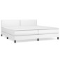 vidaXL Cama box spring con colchón cuero sintético blanco 200x200 cm vidaXL Cama box spring con colchón cuero sintético blanco 200x200 cm
