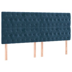 vidaXL Cabeceros 4 unidades de terciopelo azul oscuro 90x7x78/88 cm