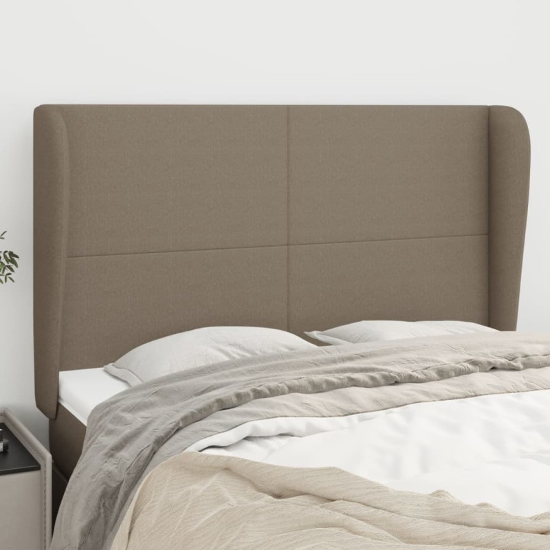 vidaXL Cabecero con orejas de tela gris taupe 147x23x118/128 cm vidaXL Cabecero con orejas de tela gris taupe 147x23x118/128 cm