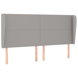 vidaXL Cabecero con orejas de tela gris claro 183x23x118/128 cm