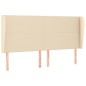 vidaXL Cabecero con orejas de tela color crema 203x23x118/128 cm vidaXL Cabecero con orejas de tela color crema 203x23x118/128 cm