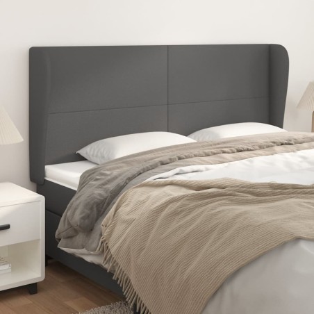 vidaXL Cabecero con orejas cuero sintético gris 163x23x118/128cm