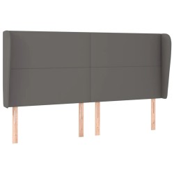 vidaXL Cabecero con orejas cuero sintético gris 163x23x118/128cm