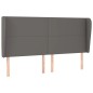 vidaXL Cabecero con orejas cuero sintético gris 163x23x118/128cm vidaXL Cabecero con orejas cuero sintético gris 163x23x118/128cm