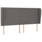vidaXL Cabecero con orejas cuero sintético gris 203x23x118/128 cm