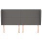 vidaXL Cabecero con orejas cuero sintético gris 203x23x118/128 cm