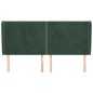 vidaXL Cabecero con orejas de terciopelo verde oscuro 183x23x118/128cm vidaXL Cabecero con orejas de terciopelo verde oscuro 183x23x118/128cm