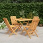 vidaXL Juego de comedor para jardín 5 piezas madera maciza de teca vidaXL Juego de comedor para jardín 5 piezas madera maciza de teca
