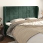 vidaXL Cabecero con orejas de terciopelo verde oscuro 183x23x118/128cm vidaXL Cabecero con orejas de terciopelo verde oscuro 183x23x118/128cm