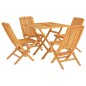 vidaXL Juego de comedor para jardín 5 piezas madera maciza de teca vidaXL Juego de comedor para jardín 5 piezas madera maciza de teca