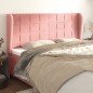 vidaXL Cabecero con orejas de terciopelo rosa 203x23x118/128 cm vidaXL Cabecero con orejas de terciopelo rosa 203x23x118/128 cm