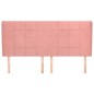 vidaXL Cabecero con orejas de terciopelo rosa 203x23x118/128 cm vidaXL Cabecero con orejas de terciopelo rosa 203x23x118/128 cm