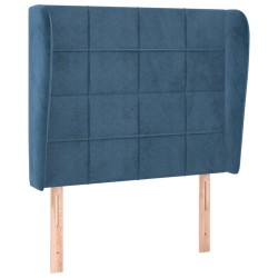 vidaXL Cabecero con orejas de terciopelo azul oscuro 93x23x118/128 cm