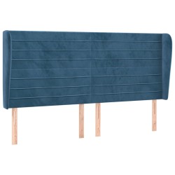 vidaXL Cabecero con orejas de terciopelo azul oscuro 183x23x118/128 cm