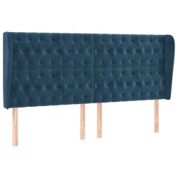 vidaXL Cabecero con orejas de terciopelo azul oscuro 183x23x118/128 cm
