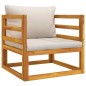 vidaXL Set muebles de jardín 7 pzas madera maciza y cojines gris claro vidaXL Set muebles de jardín 7 pzas madera maciza y cojines gris claro
