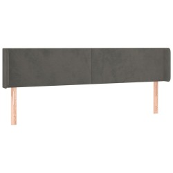 vidaXL Cabecero de terciopelo gris oscuro 163x16x78/88 cm