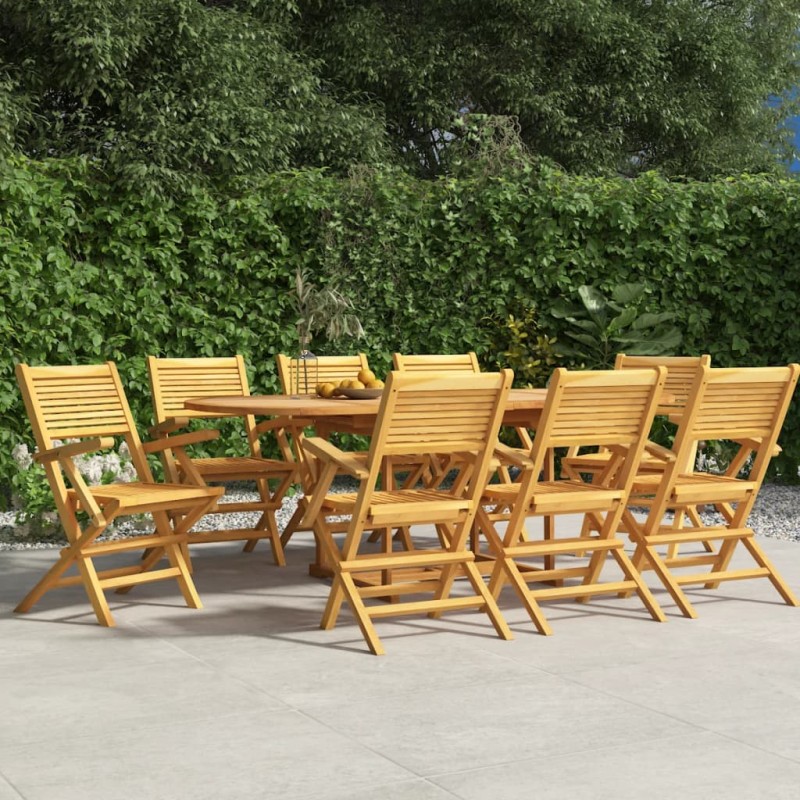 vidaXL Sillas de jardín plegables 8 uds madera maciza teca 55x62x90 cm vidaXL Sillas de jardín plegables 8 uds madera maciza teca 55x62x90 cm