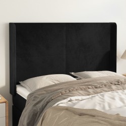 vidaXL Cabecero con orejas de terciopelo negro 147x16x118/128 cm