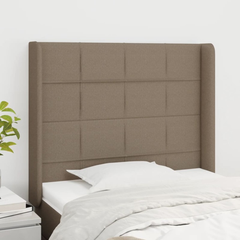 vidaXL Cabecero con orejas de tela gris taupe 83x16x118/128 cm vidaXL Cabecero con orejas de tela gris taupe 83x16x118/128 cm