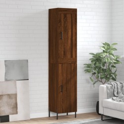 vidaXL Aparador alto madera contrachapada roble marrón 34,5x34x180 cm