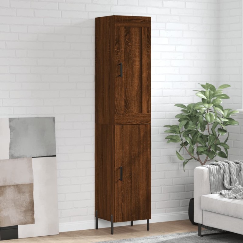 vidaXL Aparador alto madera contrachapada roble marrón 34,5x34x180 cm vidaXL Aparador alto madera contrachapada roble marrón 34,5x34x180 cm