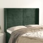 vidaXL Cabecero con orejas de terciopelo verde oscuro 147x16x118/128cm vidaXL Cabecero con orejas de terciopelo verde oscuro 147x16x118/128cm