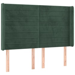 vidaXL Cabecero con orejas de terciopelo verde oscuro 147x16x118/128cm