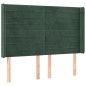 vidaXL Cabecero con orejas de terciopelo verde oscuro 147x16x118/128cm vidaXL Cabecero con orejas de terciopelo verde oscuro 147x16x118/128cm